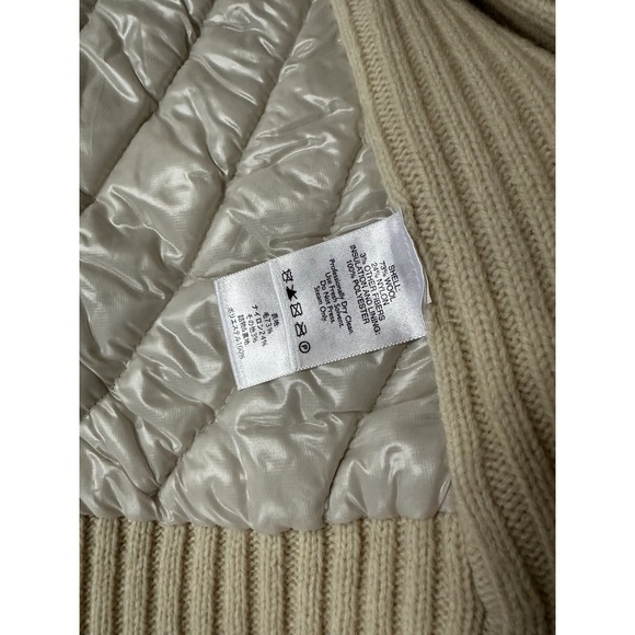 Womens Eddie Bauer Ivory Insulated Wool Blend CableKnit Sweater Vest Full Zip  M - Picture 8 of 13